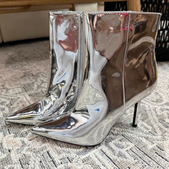 INC International Concepts Metallic Heeled Boots - Picture 4 of 8